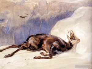 艺术家约翰·弗雷德里克·刘易斯作品《蒂罗尔动物约翰·弗雷德里克·刘易斯描绘的羚羊》