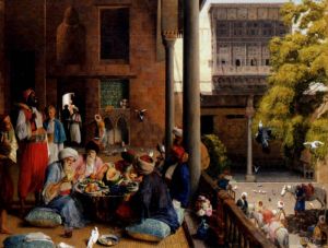 艺术家约翰·弗雷德里克·刘易斯作品《开罗午餐》