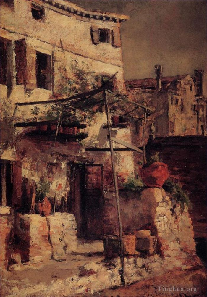 约翰·亨利·托曼 的油画作品 -  《威尼斯场景》