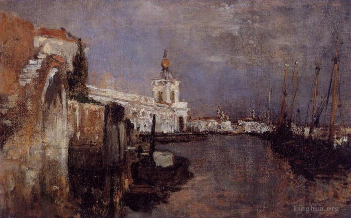 约翰·亨利·托曼 的油画作品 -  《威尼斯运河》