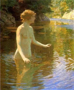 艺术家约翰·亨利·托曼作品《魔法池印象派裸体》
