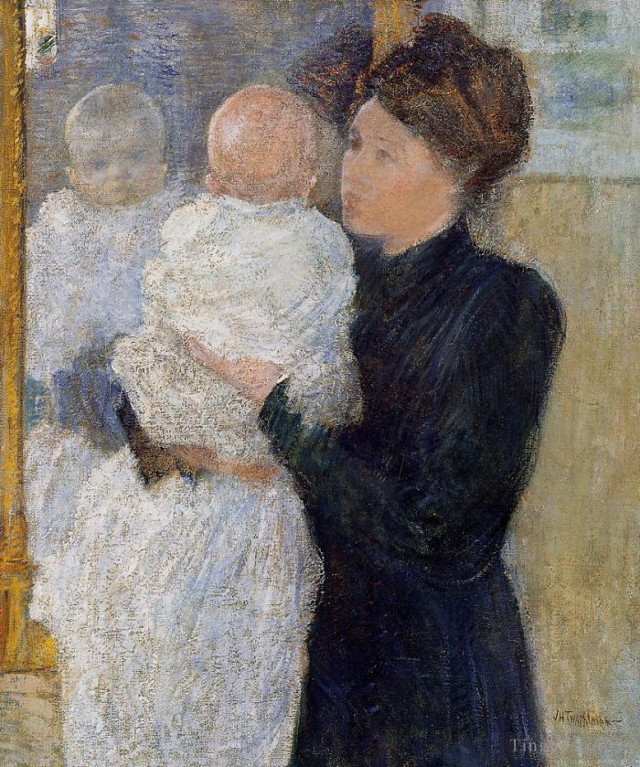 约翰·亨利·托曼 的油画作品 -  《母亲和孩子》