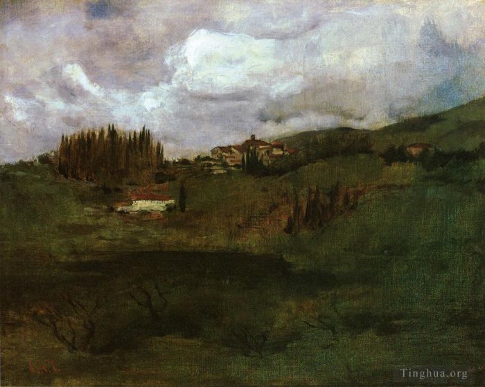 约翰·亨利·托曼 的油画作品 -  《托斯卡纳风景》