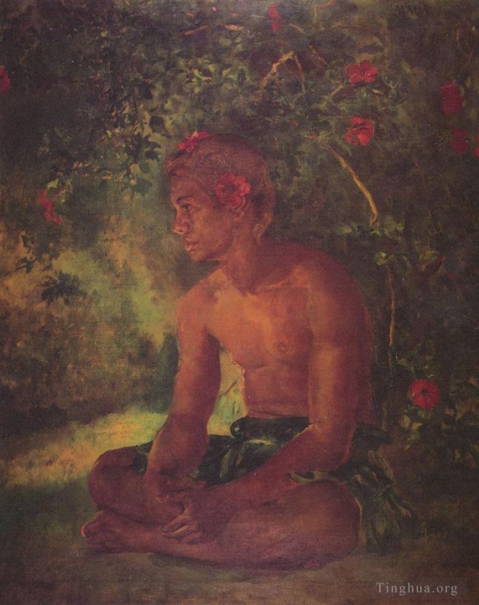 约翰·拉法基 的油画作品 -  《萨摩亚人毛阿》