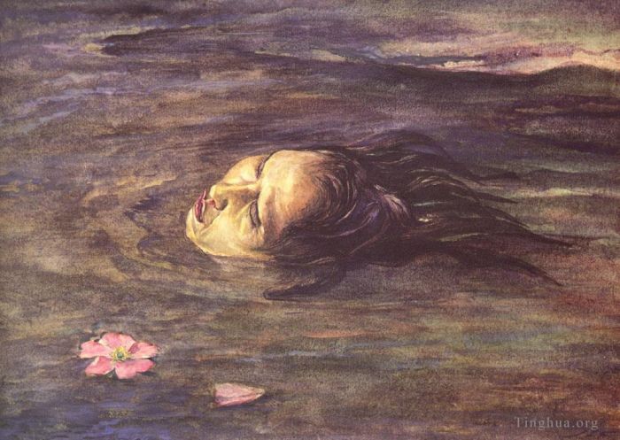 约翰·拉法基 的油画作品 -  《奇怪的小Kiosai在河里看到的》