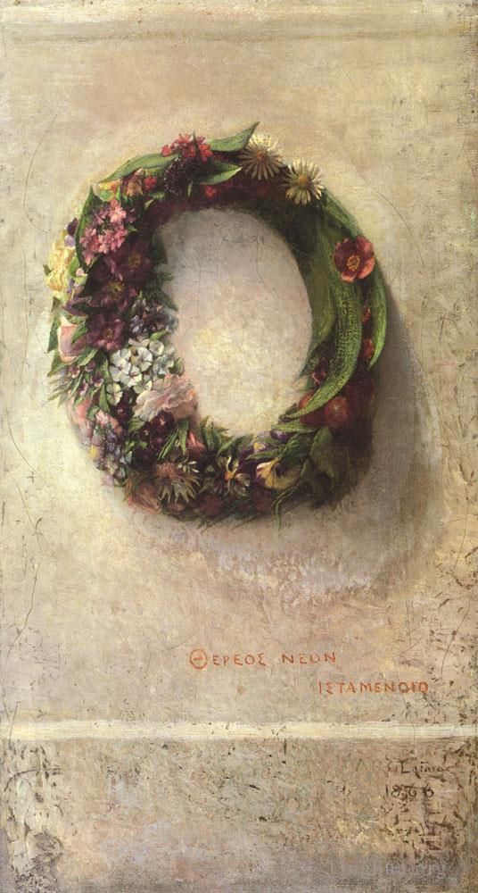 约翰·拉法基 的油画作品 -  《鲜花花环》