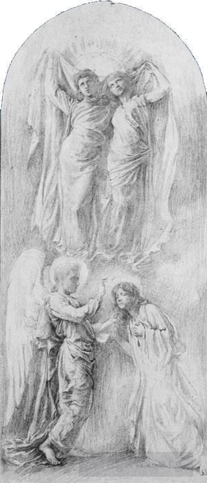 约翰·拉法基 的各类绘画作品 -  《天使印记神的仆人》
