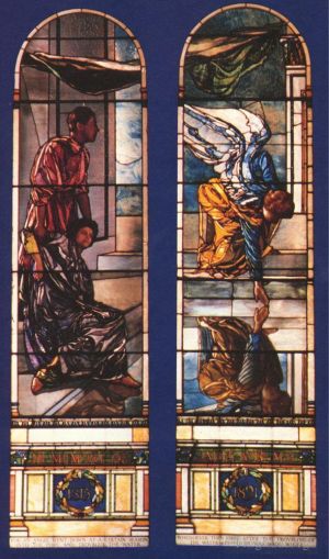 艺术家约翰·拉法基作品《贝塞斯达治愈之水的天使》