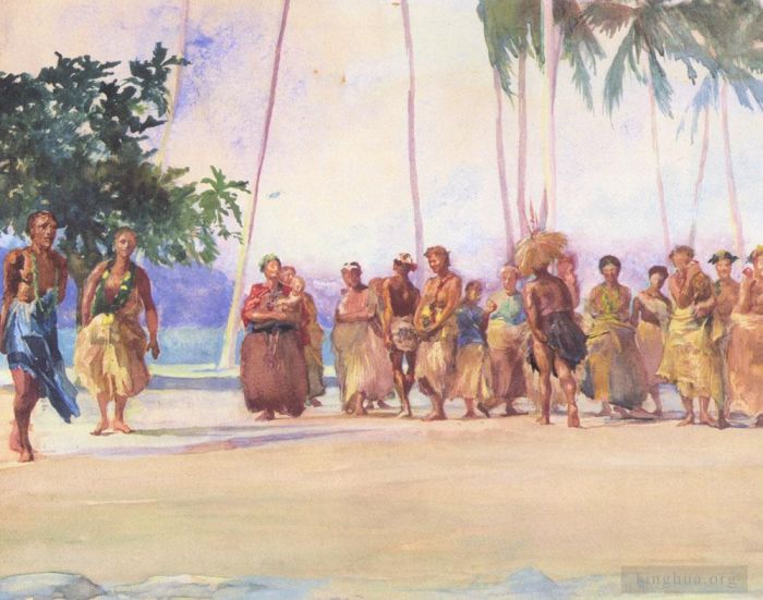 约翰·拉法基 的各类绘画作品 -  《法加洛亚湾,萨摩亚》