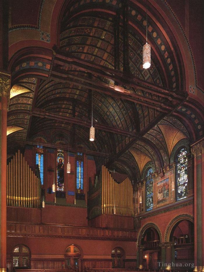 约翰·拉法基 的各类绘画作品 -  《波士顿三一教堂》