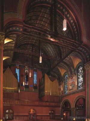 艺术家约翰·拉法基作品《波士顿三一教堂》