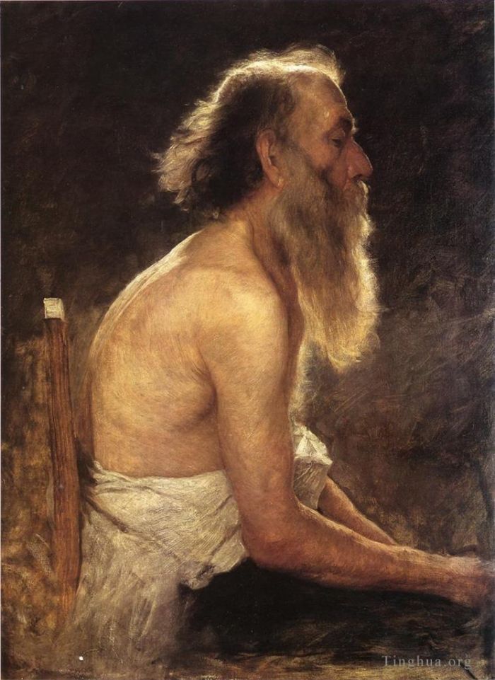 约翰·奥蒂斯·亚当斯 的油画作品 -  《半身身材研究》
