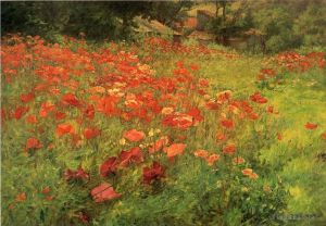 艺术家约翰·奥蒂斯·亚当斯作品《在罂粟地》