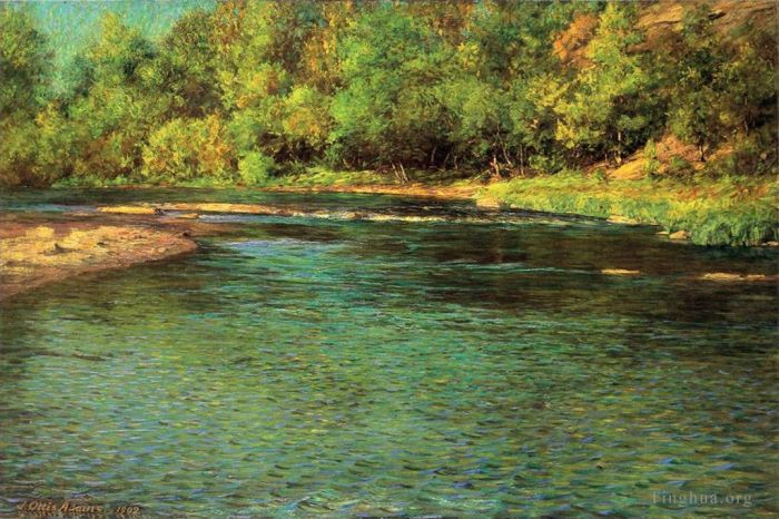 约翰·奥蒂斯·亚当斯 的油画作品 -  《浅流的虹彩》