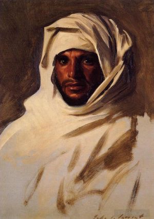 艺术家约翰·辛格·萨金特作品《贝都因阿拉伯人肖像》