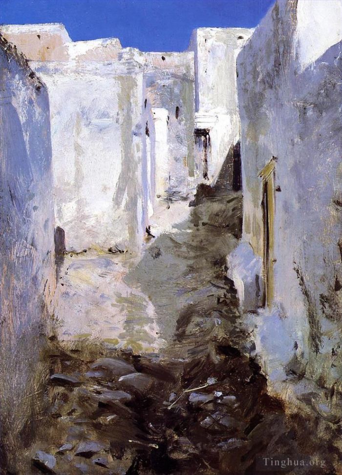 约翰·辛格·萨金特 的油画作品 -  《阿尔及尔的一条街道》