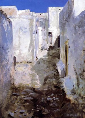 艺术家约翰·辛格·萨金特作品《阿尔及尔的一条街道》