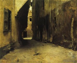 艺术家约翰·辛格·萨金特作品《威尼斯的一条街2》