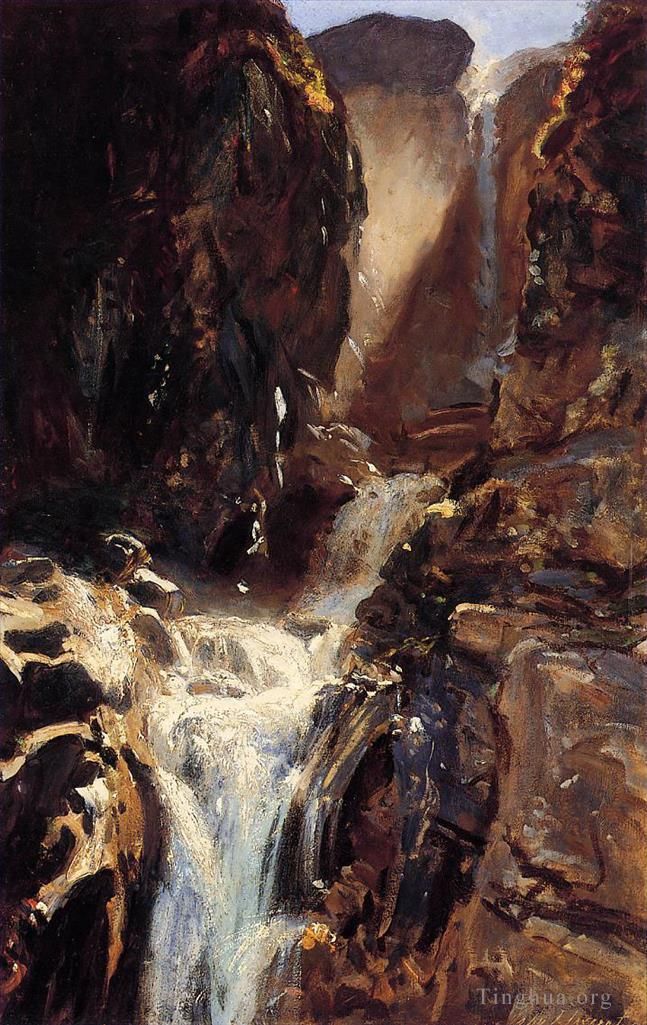 约翰·辛格·萨金特 的油画作品 -  《瀑布》
