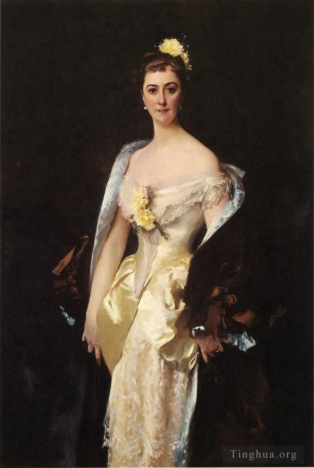 约翰·辛格·萨金特 的油画作品 -  《卡罗琳·德·巴萨诺·德埃斯佩耶侯爵夫人肖像》