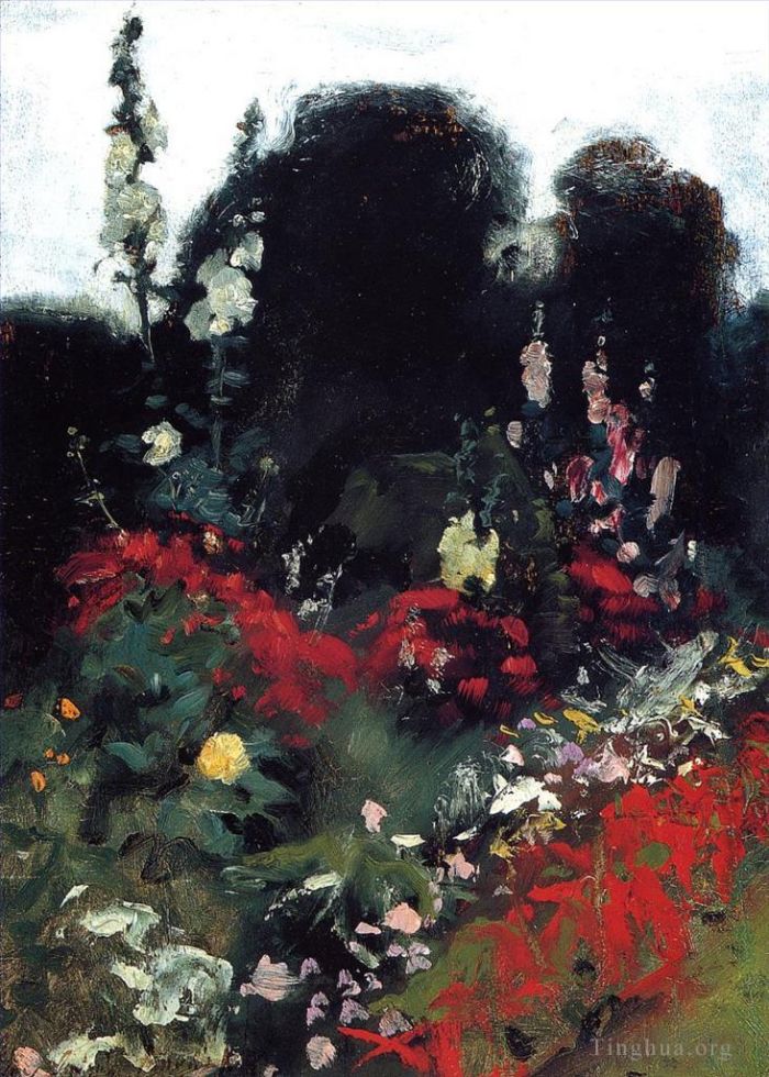 约翰·辛格·萨金特 的油画作品 -  《花园一角》