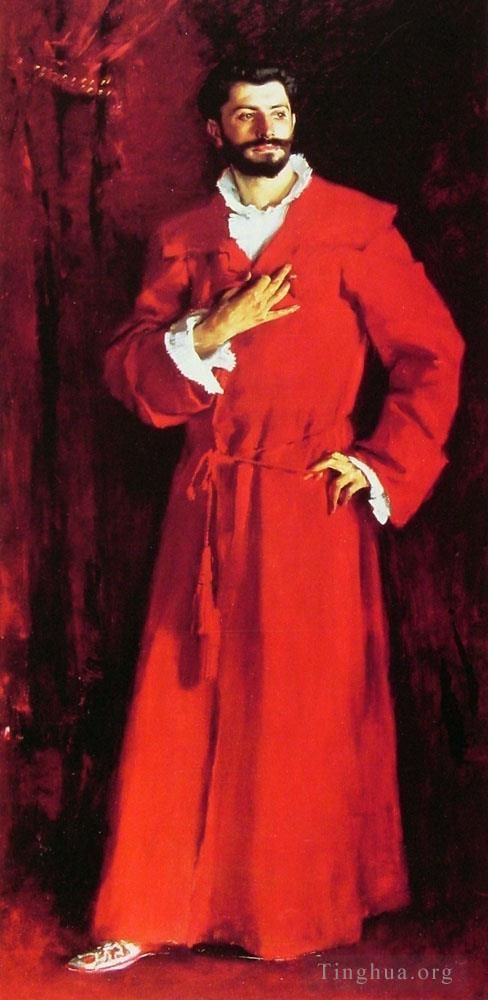 约翰·辛格·萨金特 的油画作品 -  《波齐博士在家肖像》