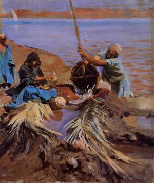 艺术家约翰·辛格·萨金特作品《埃及人从尼罗河取水》