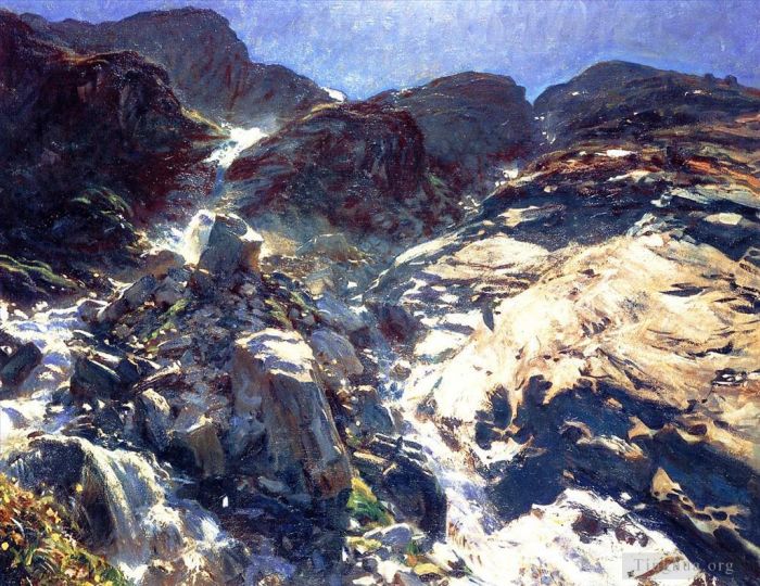 约翰·辛格·萨金特 的油画作品 -  《冰川溪流》