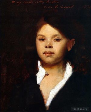 艺术家约翰·辛格·萨金特作品《意大利女孩肖像头像》