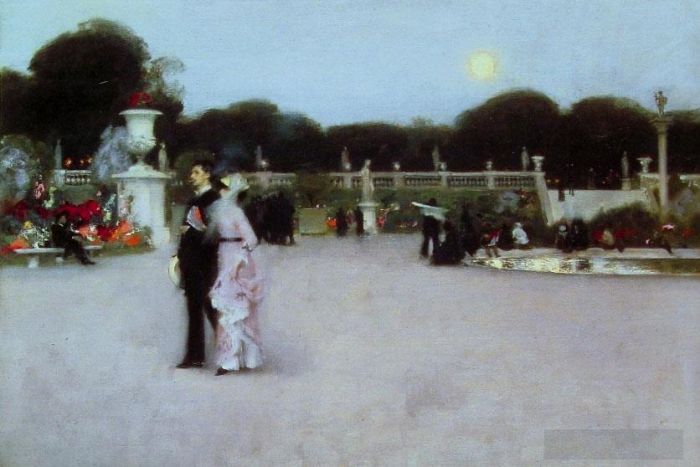 约翰·辛格·萨金特 的油画作品 -  《在卢森堡花园》