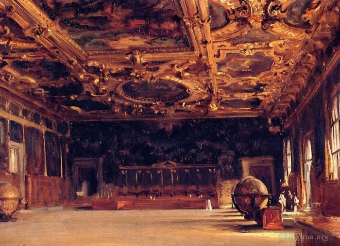约翰·辛格·萨金特 的油画作品 -  《总督宫的内部》