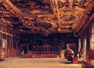 艺术家约翰·辛格·萨金特作品《总督宫的内部》