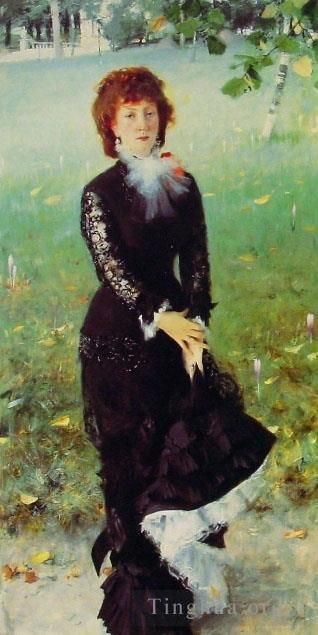 约翰·辛格·萨金特 的油画作品 -  《爱德华·帕莱龙夫人肖像》