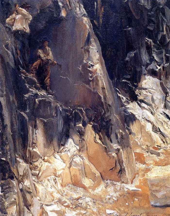约翰·辛格·萨金特 的油画作品 -  《卡拉拉肖像大理石采石场》