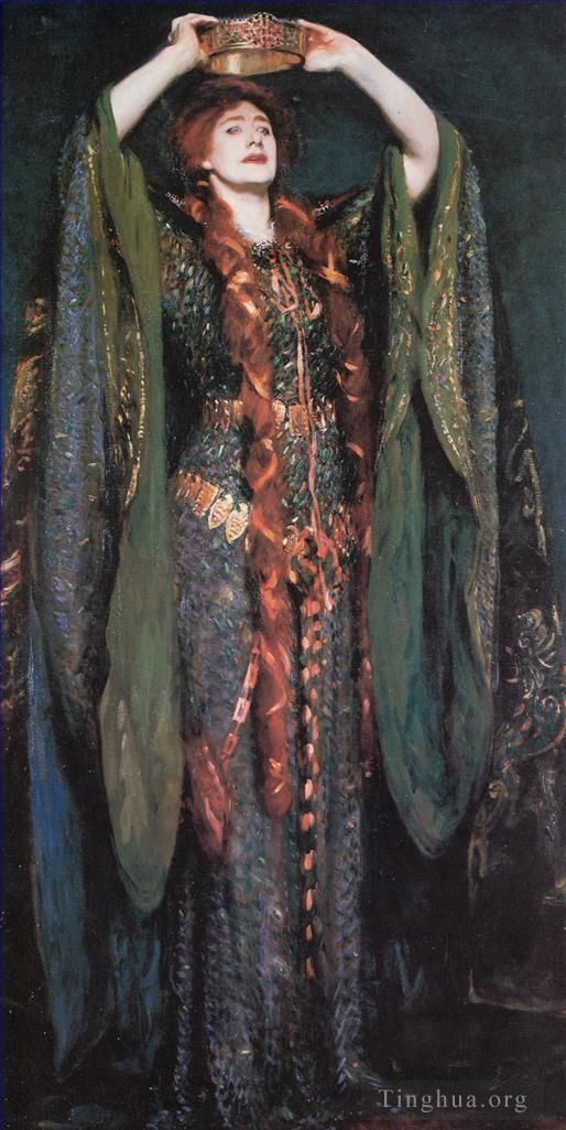 约翰·辛格·萨金特 的油画作品 -  《艾伦·特里小姐饰演麦克白夫人肖像》