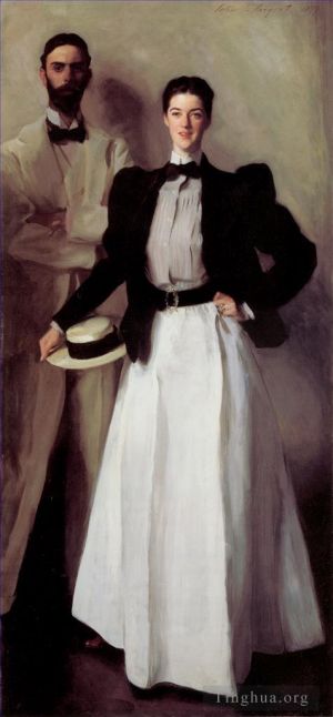 艺术家约翰·辛格·萨金特作品《艾萨克·牛顿·菲尔普斯·斯托克斯先生和夫人的肖像》