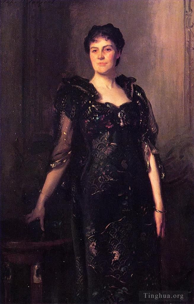 约翰·辛格·萨金特 的油画作品 -  《查尔斯·F·圣克莱尔·安斯特拉瑟·汤普森夫人（娘家）艾格尼丝肖像》