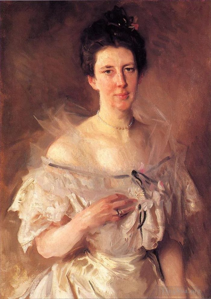 约翰·辛格·萨金特 的油画作品 -  《加德纳·格林·哈蒙德·埃丝特·费斯夫人的肖像》
