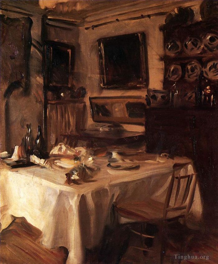 约翰·辛格·萨金特 的油画作品 -  《我的餐厅》