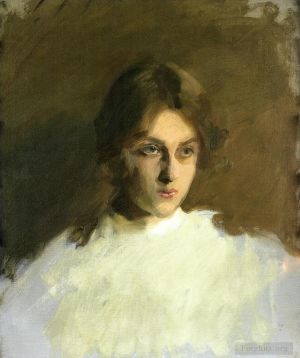 艺术家约翰·辛格·萨金特作品《伊迪丝·法兰西的肖像》