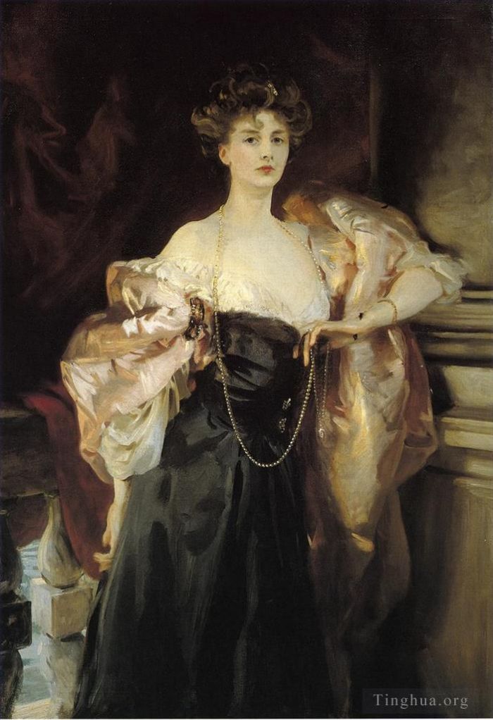 约翰·辛格·萨金特 的油画作品 -  《海伦·文森特子爵夫人的肖像》