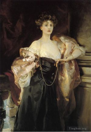 艺术家约翰·辛格·萨金特作品《海伦·文森特子爵夫人的肖像》