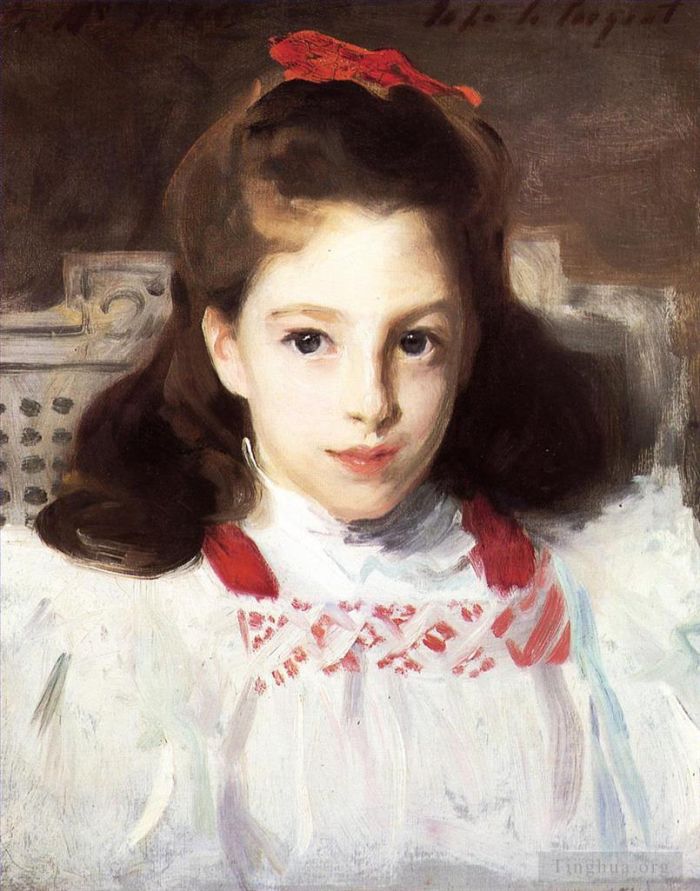 约翰·辛格·萨金特 的油画作品 -  《多萝西·维克斯小姐的肖像》