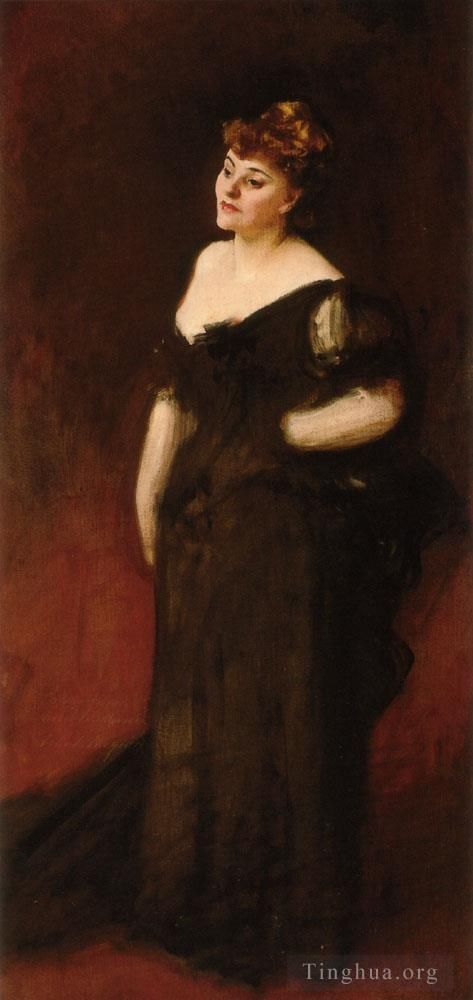 约翰·辛格·萨金特 的油画作品 -  《哈里·文·米尔班克夫人的肖像》