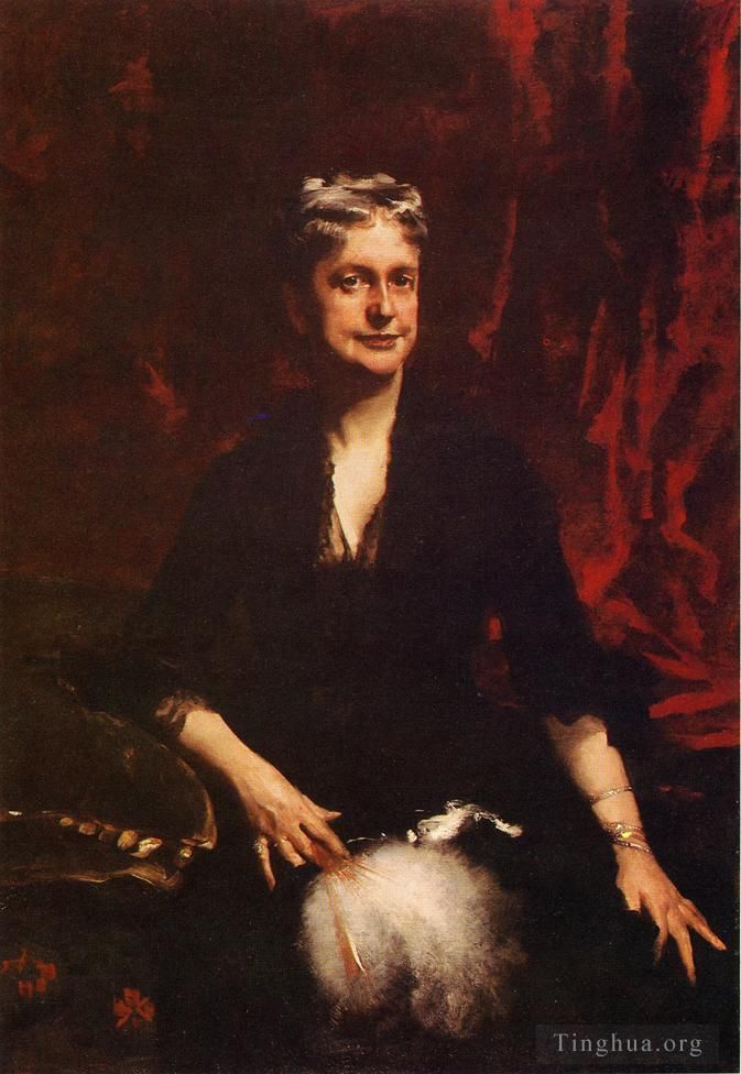 约翰·辛格·萨金特 的油画作品 -  《约翰·约瑟夫·汤森夫人凯瑟琳·丽贝卡·布朗森的肖像》