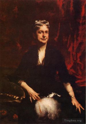 艺术家约翰·辛格·萨金特作品《约翰·约瑟夫·汤森夫人凯瑟琳·丽贝卡·布朗森的肖像》