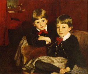 艺术家约翰·辛格·萨金特作品《两个孩子的肖像又名福布斯兄弟》