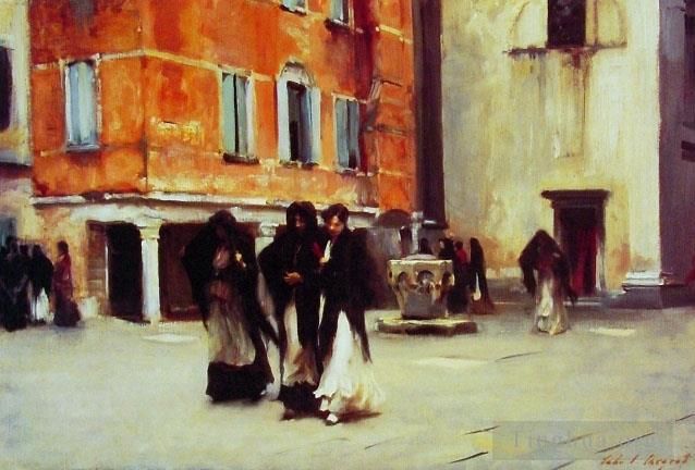 约翰·辛格·萨金特 的油画作品 -  《威尼斯圣坎奇诺坎普立法行动》