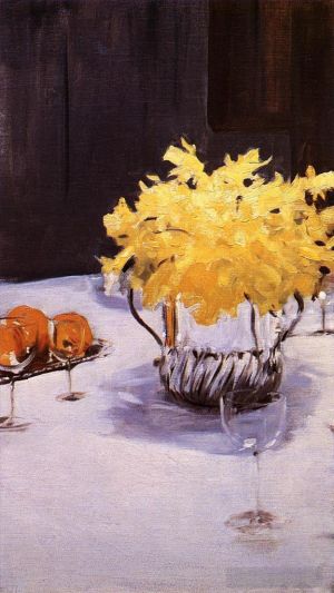 艺术家约翰·辛格·萨金特作品《静物与水仙花》