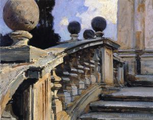 艺术家约翰·辛格·萨金特作品《罗马,SS,Domenico,e,Siste,教堂的台阶》